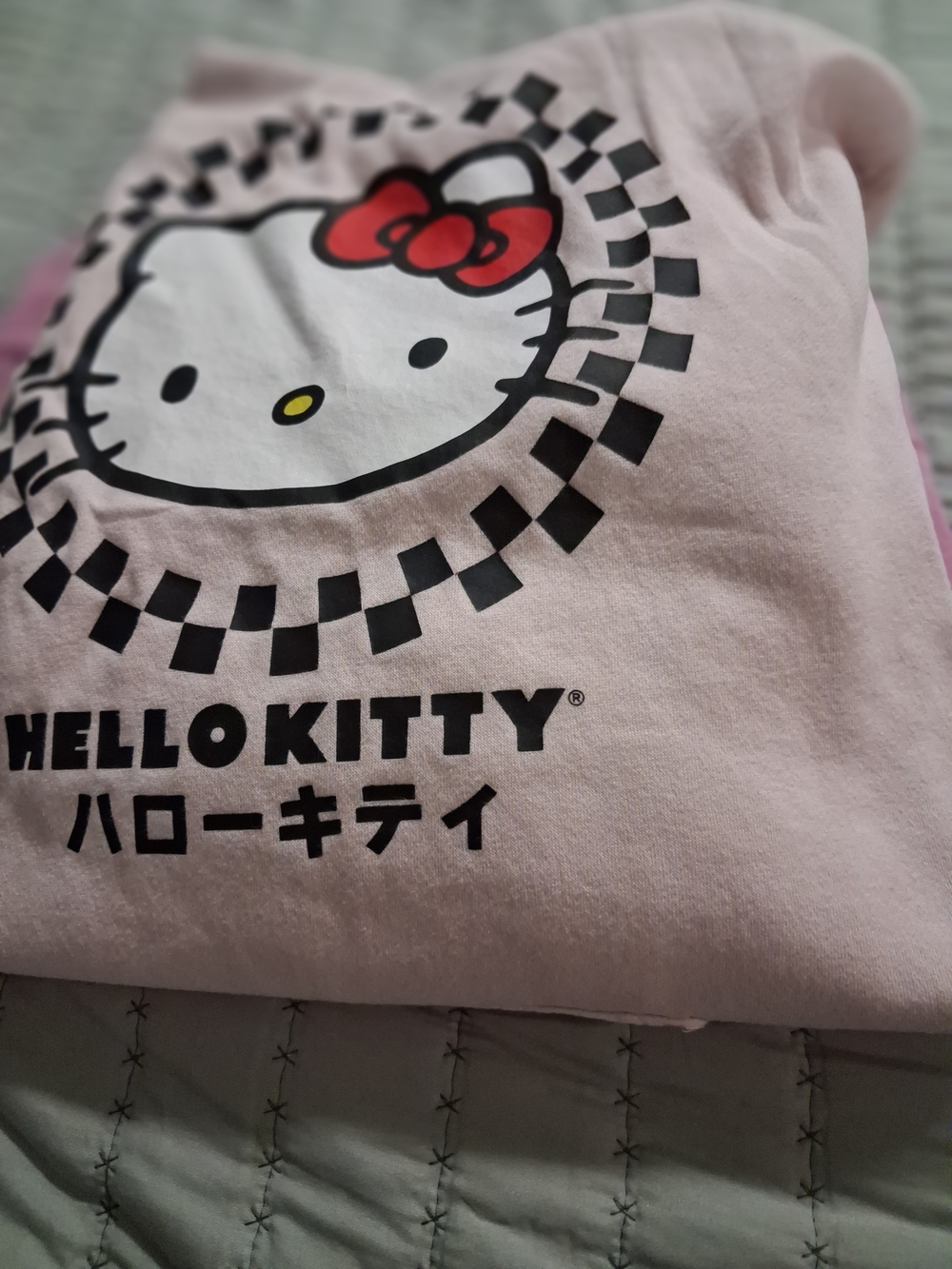 Hello Kitty Pink Tee with Red Bow Graphic